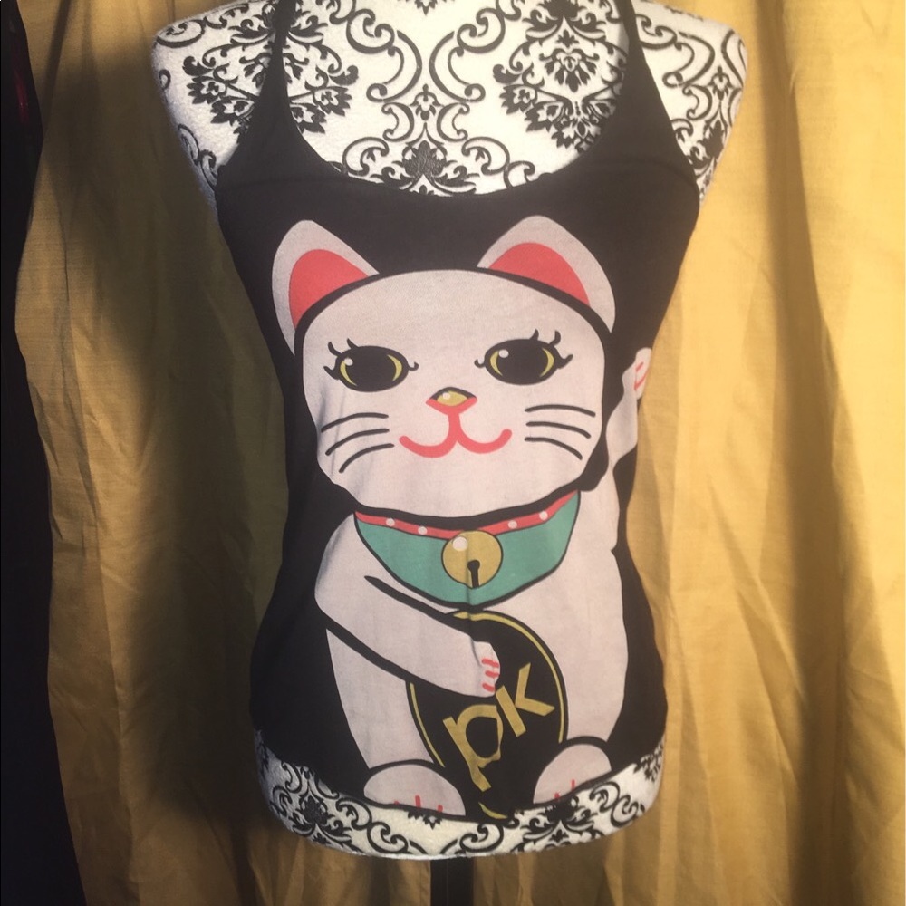 Cute cat print tank